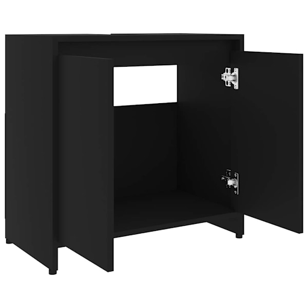 vidaXL Badrumsskåp svart 60x33x61 cm konstruerat trä Svart