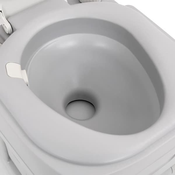 vidaXL Bärbar campingtoalett grå och vit 22+12 L HDPE
