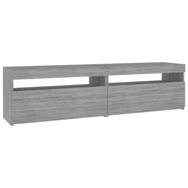 vidaXL Tv-bänkar med LED-belysning 2 st grå sonoma 75x35x40 cm Grå
