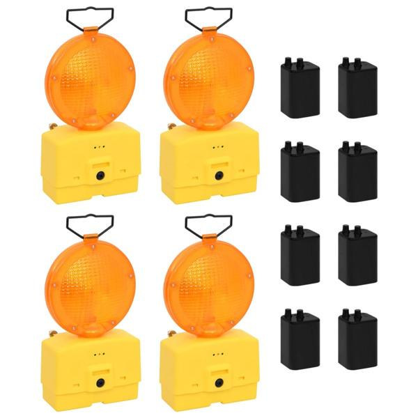 vidaXL Bygglampor 4 st med batterier 18x8x37 cm