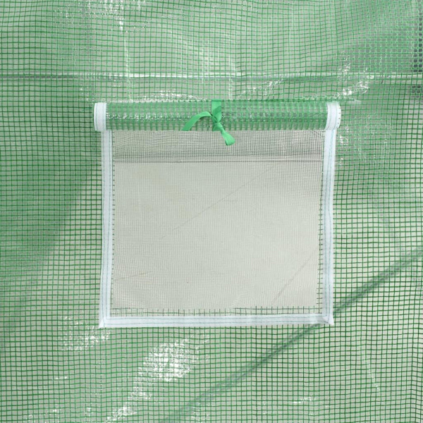 vidaXL Växthus med stålram grön 32 m² 16x2x2 m Grön