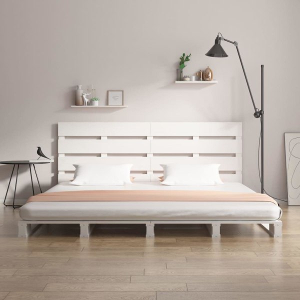 vidaXL Sängram 150x200 cm massiv furu vit Vit