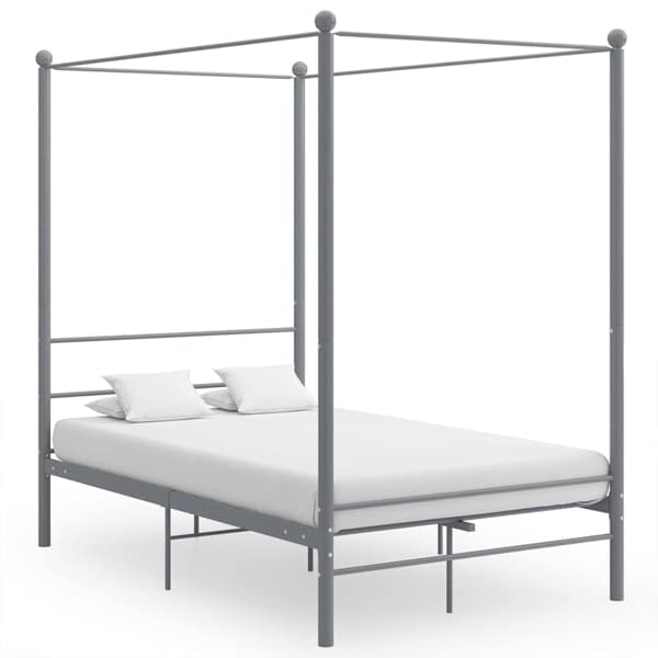 vidaXL Himmelsäng grå metall 120x200 cm grå