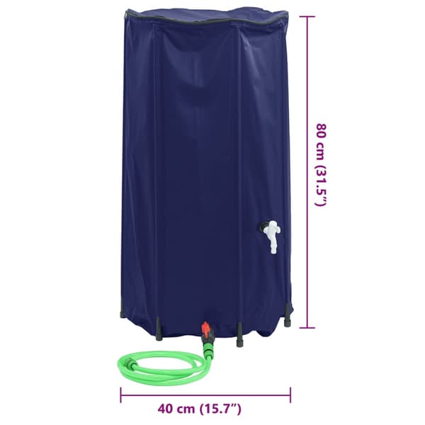 vidaXL Vattentank med kran vikbar 100 L PVC Blå