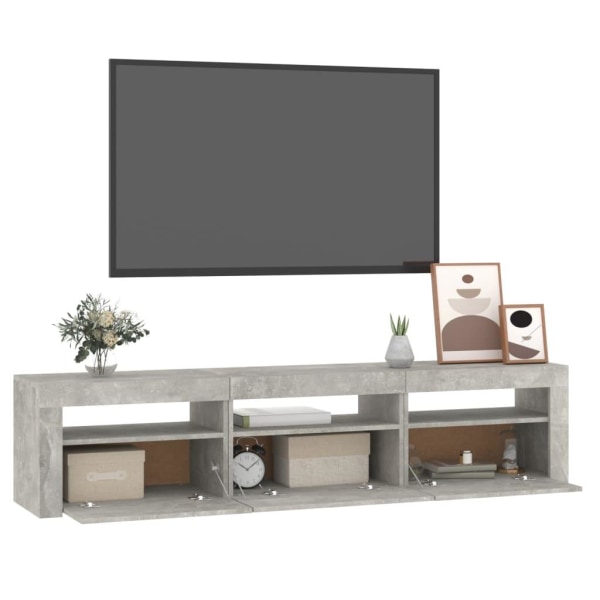 vidaXL Tv-bänk med LED-belysning betonggrå 180x35x40 cm Grå
