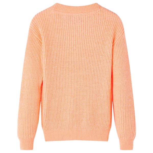 vidaXL Stickad tröja för barn ljusorange 128 Orange