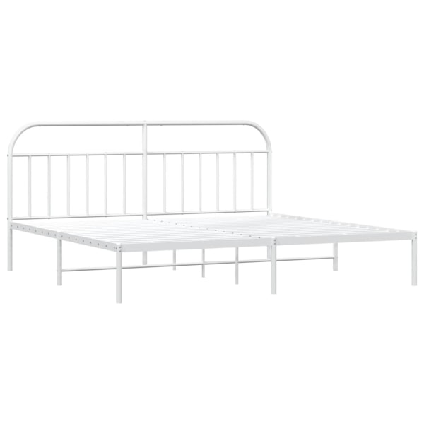 vidaXL Sängram med huvudgavel metall vit 193x203 cm Vit