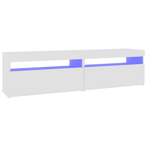 vidaXL Tv-bänkar med LED-belysning 2 st vit högglans 75x35x40 cm Vit