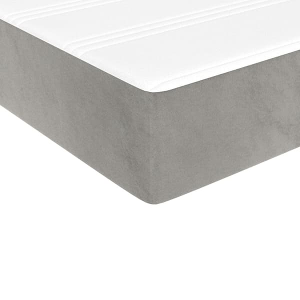 vidaXL Ramsäng med madrass ljusgrå 140x200 cm sammet Grå