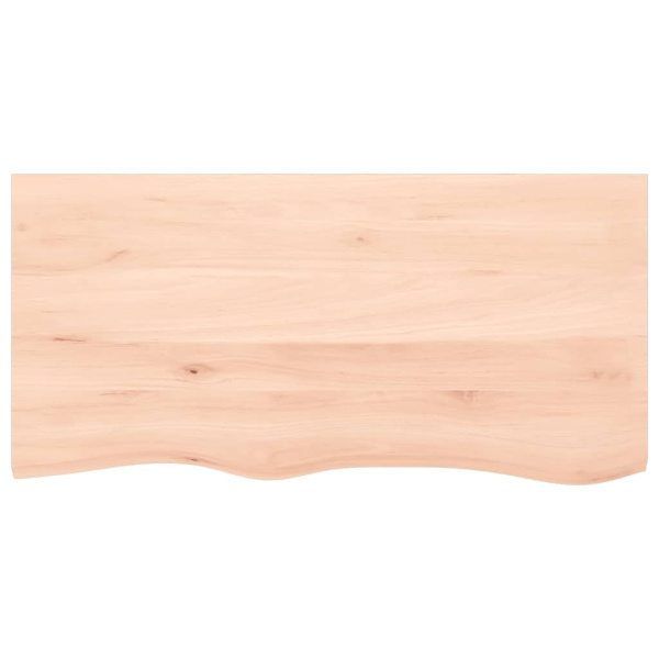 vidaXL Bänkskiva för badrum 100x50x2 cm obehandlat massivt trä Brun