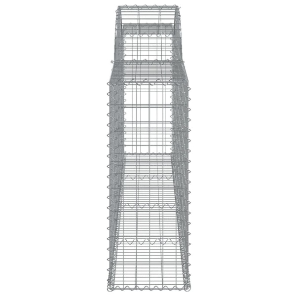 vidaXL Gabioner bågformade 15 st 300x30x80/100 cm galvaniserat järn Silver