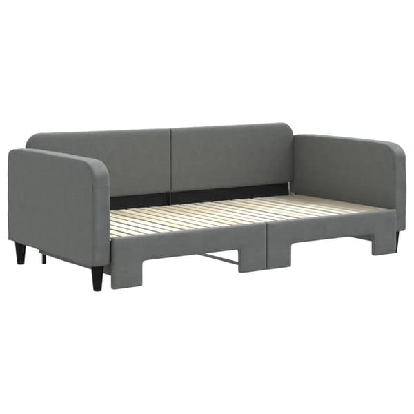 vidaXL Dagbädd utdragbar mörkgrå 100x200 cm tyg Grå