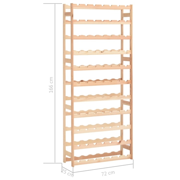 vidaXL Vinställ för 77 flaskor furu Beige