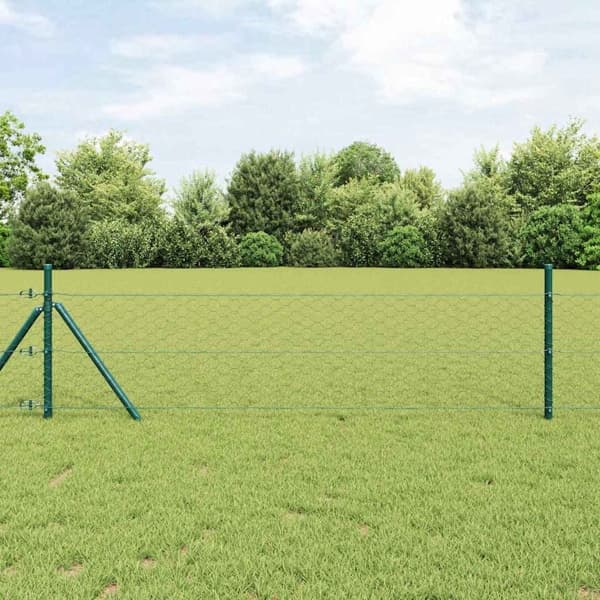 vidaXL Hexagonalt staket markfäste 100 x 0,6 m PVC-belagda stål Grå Grå