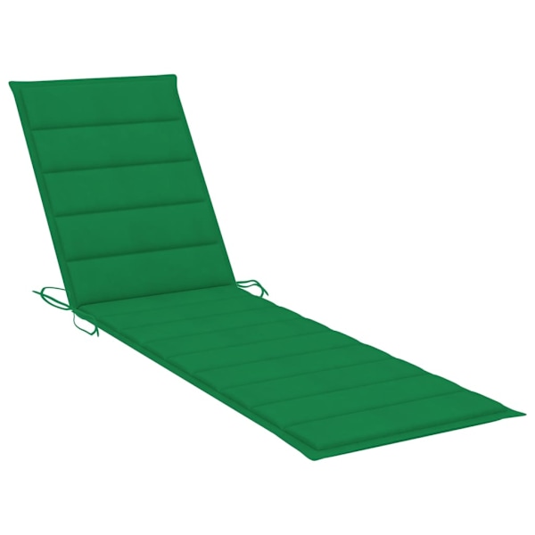 vidaXL Solsäng 2 st med dyna grön massiv teak Grön