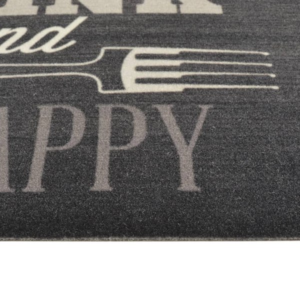 vidaXL Köksmatta maskintvättbar kök svart 60x180 cm sammet Flerfärgsdesign
