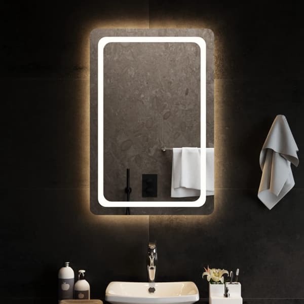 vidaXL Badrumsspegel LED 60x90 cm Transparent