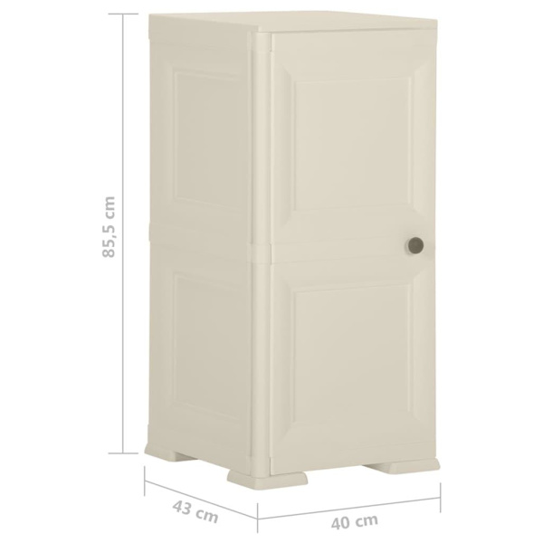 vidaXL Plastskåp 40x43x85,5 cm träimitation vaniljvit Creme
