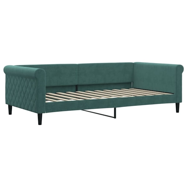 vidaXL Dagbädd utdragbar mörkgrön 100x200 cm sammet Grön