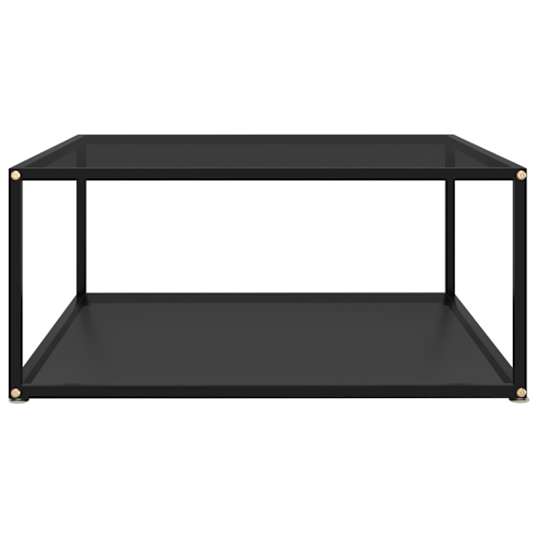 vidaXL Soffbord svart 80x80x35 cm härdat glas Svart
