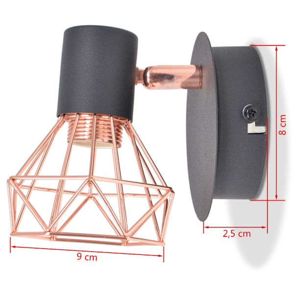 vidaXL Vägglampor 2 st med LED-filamentlampor 8 W multifärg