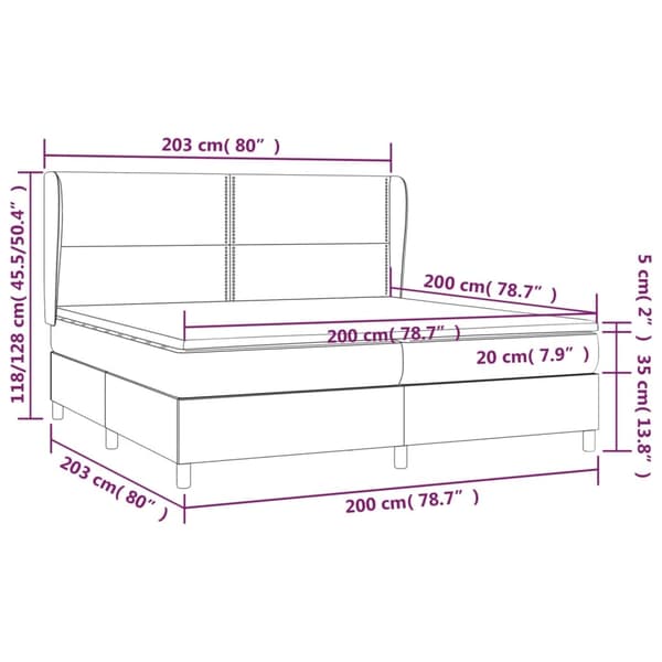 vidaXL Ramsäng med madrass grå 200x200 cm konstläder Grå