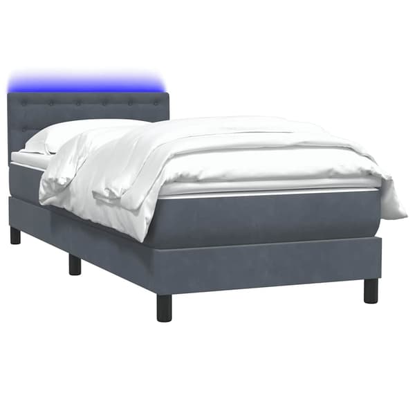 vidaXL Ramsäng med madrass mörkgrå 80x220 cm sammet Grå
