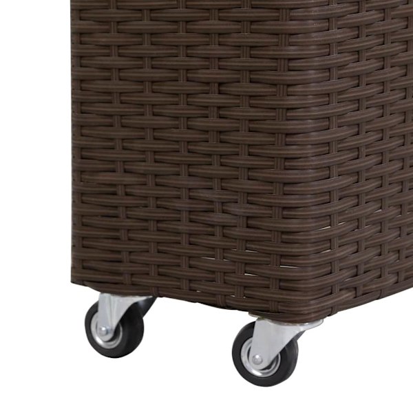 vidaXL Odlingslåda med 4 krukor upphöjd 80x22x79 cm konstrotting brun Brun