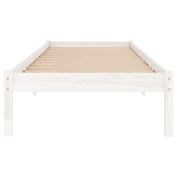 vidaXL Sängram vit massiv furu 100x200 cm Vit
