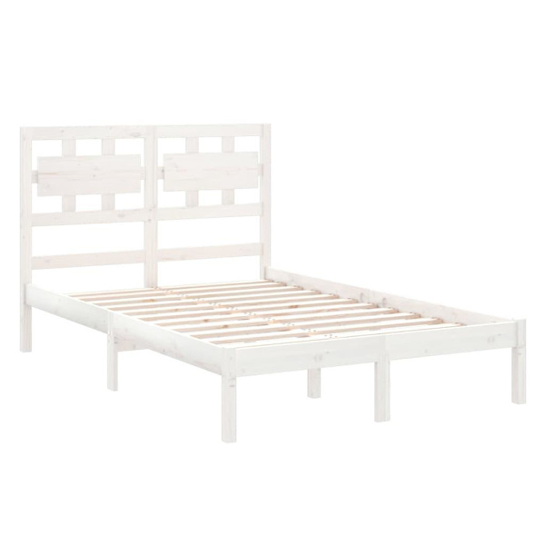 vidaXL Sängram vit massivt trä 120x200 cm enkelsäng Vit