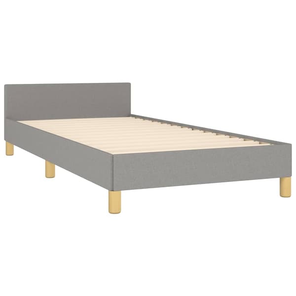 vidaXL Sängram utan madrass ljusgrå 80x200 cm tyg Grå