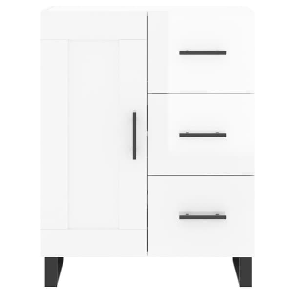 vidaXL Högskåp högglans vit 69,5x34x180 cm konstruerat trä Vit