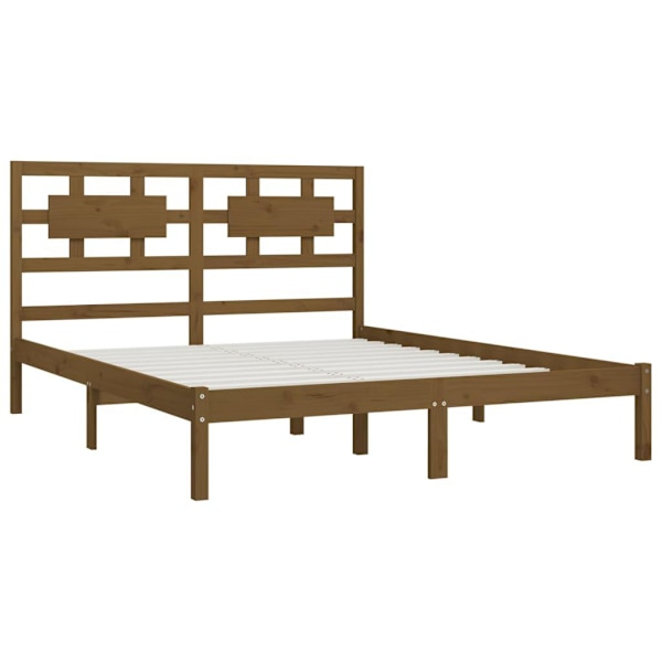 vidaXL Sängram honungsbrun massiv furu 120x200 cm enkelsäng Brun