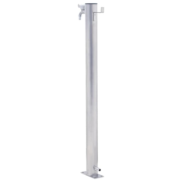 vidaXL Vattenpost 100 cm rostfritt stål rund Silver