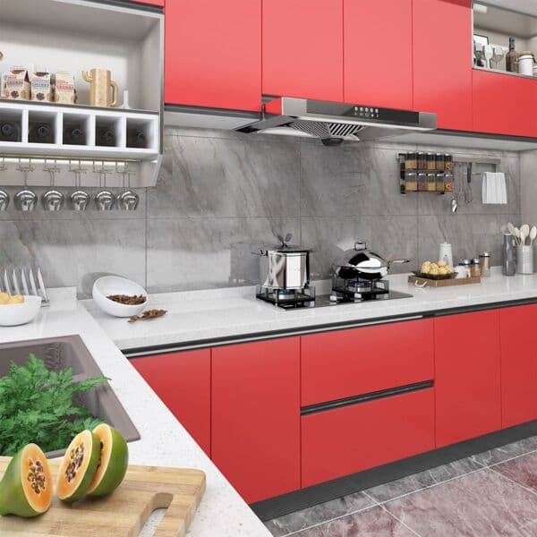 vidaXL Dekorplast 2 st röd 500x90 cm PVC Röd