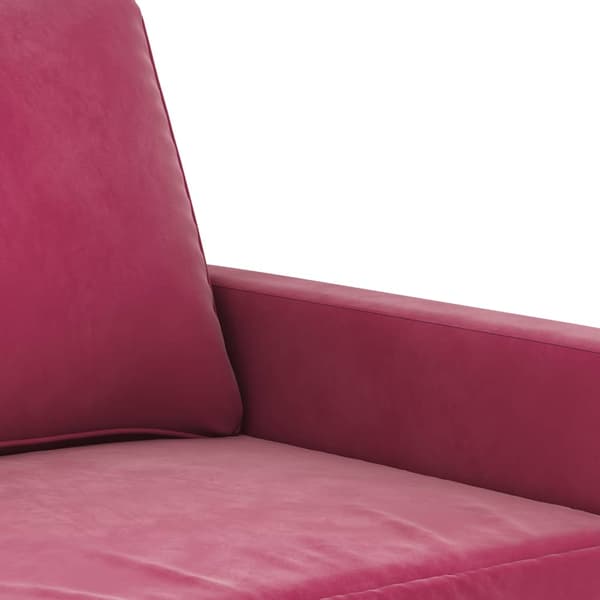 vidaXL Soffgrupp med dynor 3 delar Vinröd sammet Röd