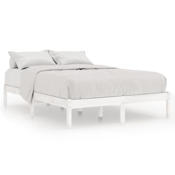 vidaXL Sängram vit massivt trä 150x200 cm Vit