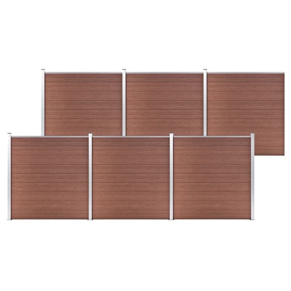 vidaXL Staketpanel WPC 1045x186 cm brun Brun