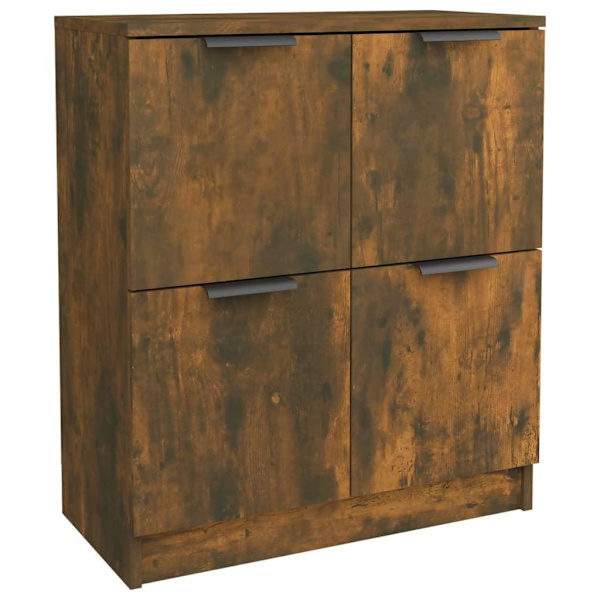 vidaXL Skänkar 2 st rökfärgad ek 60x30x70 cm konstruerat trä Brun