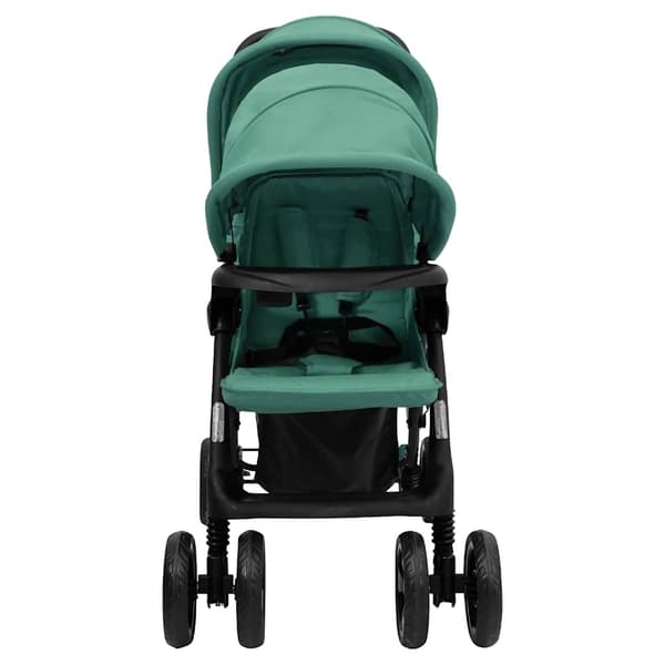 vidaXL Tandem tvillingvagn grön stål Grön