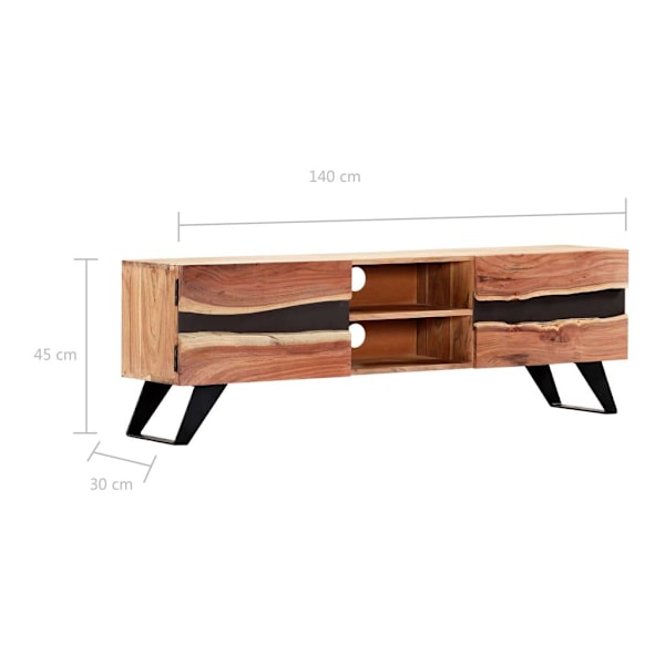vidaXL TV-bänk 140x30x45 cm massivt akaciaträ Brun