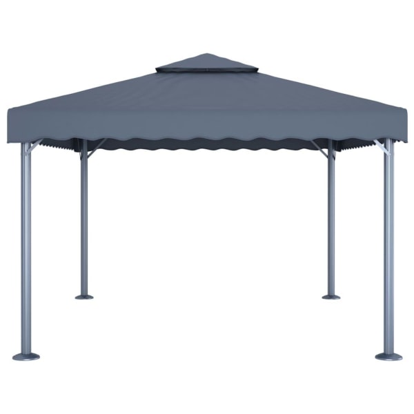 vidaXL Paviljong med ljusslinga LED 400x300 cm antracit aluminium Antracit