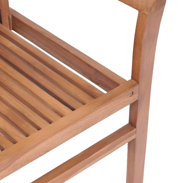 vidaXL Matstolar 4 st med vinröda dynor massiv teak Röd