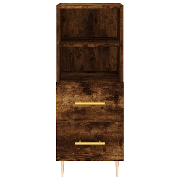 vidaXL Högskåp rökfärgad ek 34,5x34x180 cm konstruerat trä Brun
