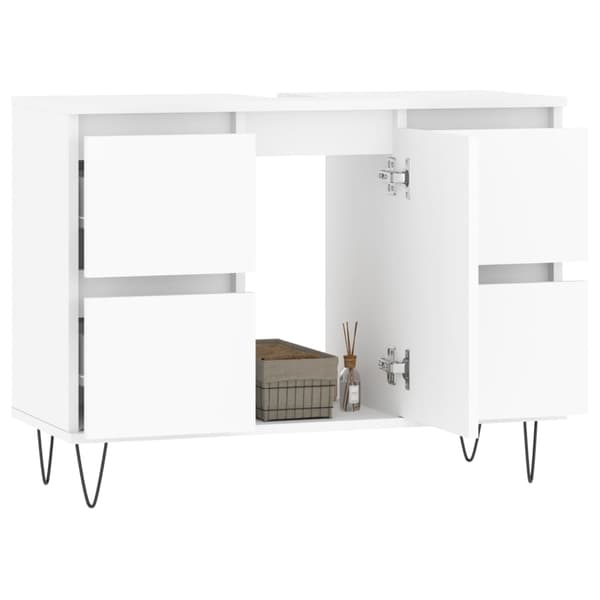 vidaXL Badrumsskåp vit 80x33x60 cm konstruerat trä Vit