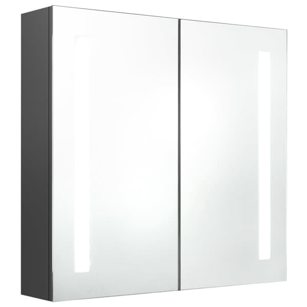 vidaXL Badrumsskåp med spegel LED grå 62x14x60 cm grå