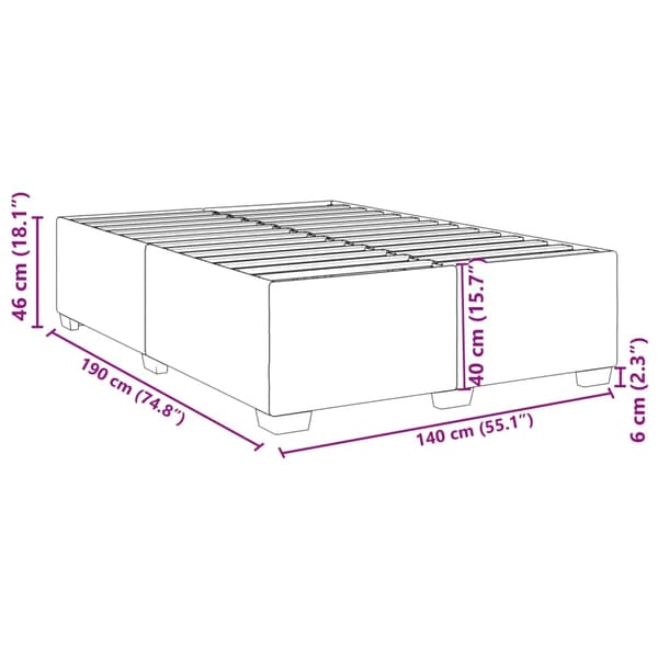 vidaXL Sängram vit 140x190 cm konstläder Vit
