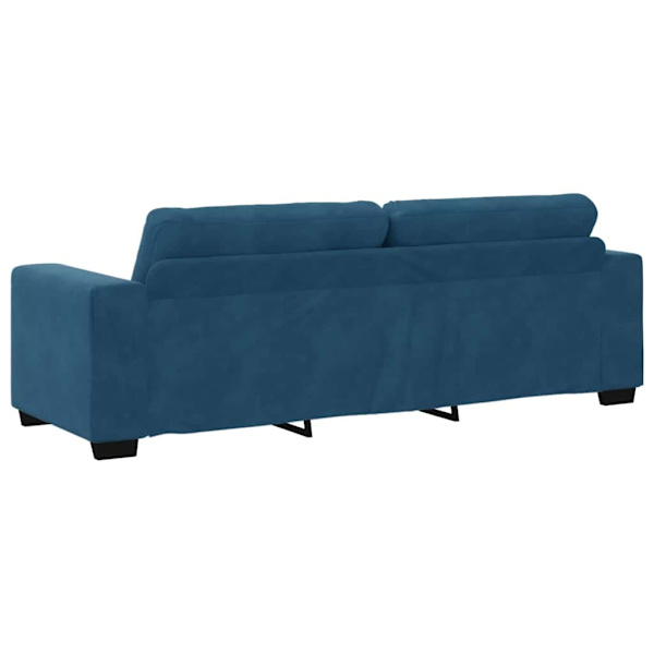 vidaXL Soffset 3 pcs Blå 221 x 80 x 80 cm Sammet Blå
