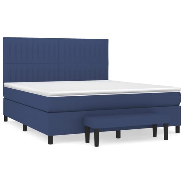 vidaXL Ramsäng med madrass blå 160x200 cm tyg Blå