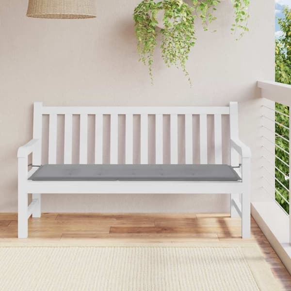 vidaXL Bänkdyna för trädgården 150x50x3 cm grå grå